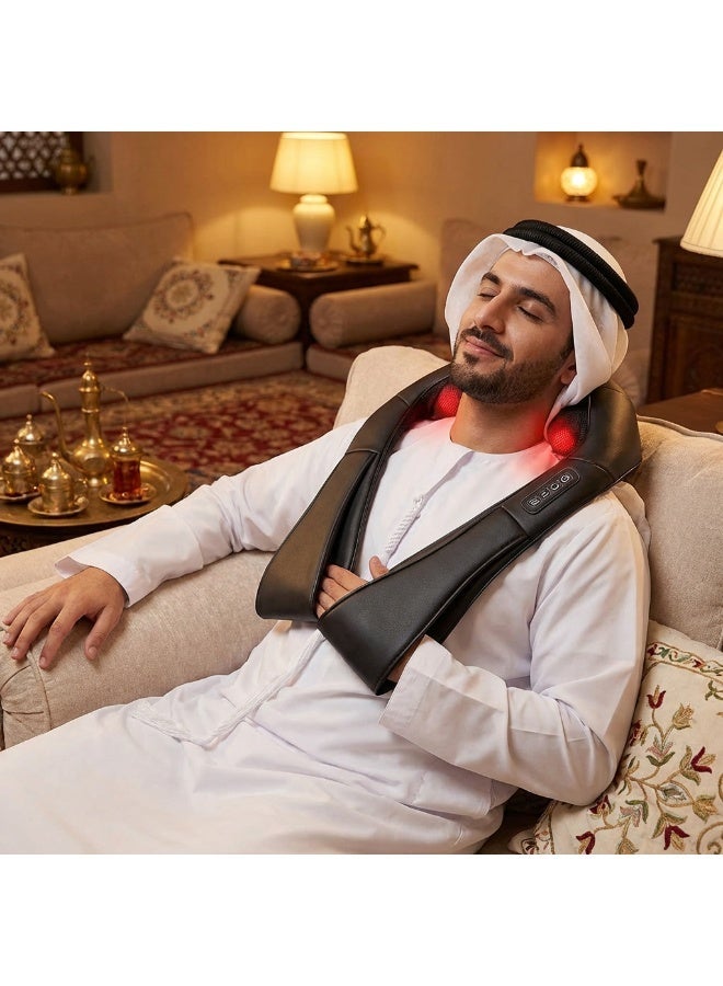 "تاقومارت جهاز تدليك الرقبة مع خاصية التسخين، جهاز تدليك شياتسو للرقبة والظهر والكتفين والقدمين والساقين، تدليك ثلاثي الأبعاد للأنسجة العميقة يساعد على استرخاء العضلات في المنزل والسيارة، هدية مريحة للنساء والرجال - Image 2